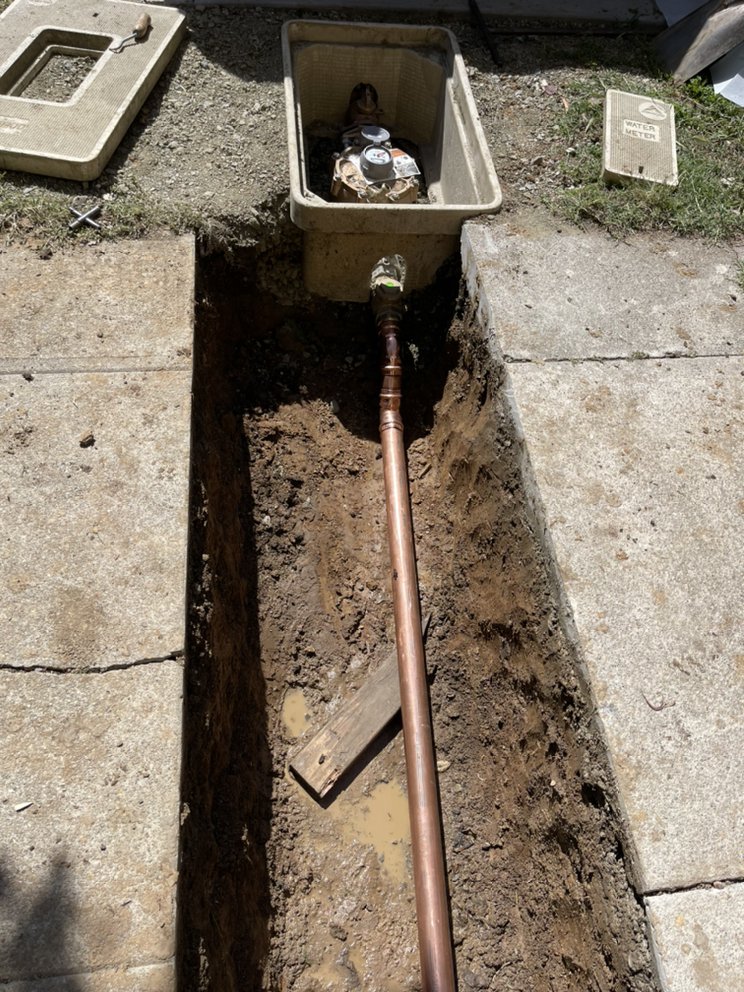 Underground utility construction site