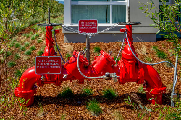 Sprinkler pipe input for a large apartment building.